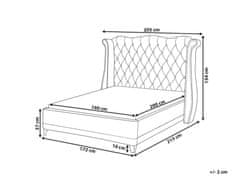 Beliani Zamatová posteľ 160 x 200 cm béžová AYETTE
