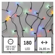 EMOS EMOS LED vianočná reťaz – tradičná, 26,85 m, vonkajšia aj vnútorná, multicolor D4AM13