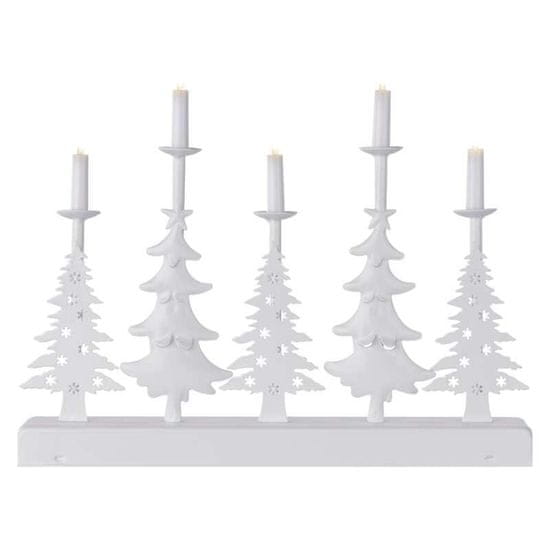 EMOS EMOS LED svietnik - vianočné stromy so sviečkami, 24 cm, 2x AA, vnútorná, teplá biela, časovač DCAW14