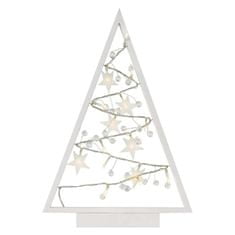 EMOS EMOS LED dekorácia - svietiaci stromček s ozdobami, 40 cm, 2x AA, vnútorná, teplá biela, časovač DCWW27