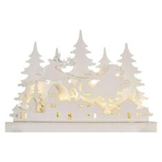 EMOS EMOS LED dekorácia drevená - vianočná dedinka, 31 cm, 2x AA, vnútorná, teplá biela, časovač DCWW30