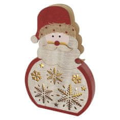 EMOS EMOS LED dekorácia drevená - Santa, 30 cm, 2x AAA, vnútorná, teplá biela, časovač DCWW24