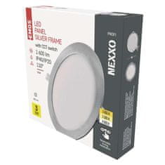 EMOS EMOS LED podhľadové svietidlo NEXXO strieborné, 22,5 cm, 18 W, teplá/neutrálna biela ZD1243