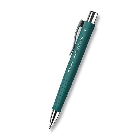 Faber-Castell Guľôčkové pero Poly Ball Silver XB, tm. zelená