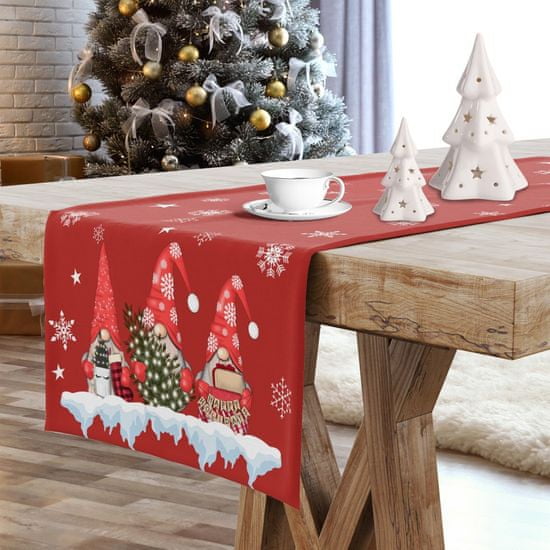 MONDO ITALIA Vianočný behúň na stôl Škriatkovia 6, 40x220 cm