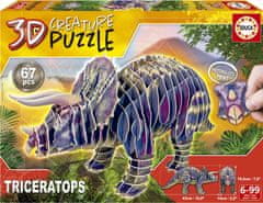 EDUCA 3D puzzle Triceratops 67 dielikov