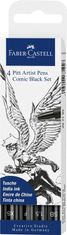 Faber-Castell PITT umelecké fixky set Komiks 4 ks Čierna