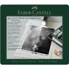 Faber-Castell Grafitové ceruzky Pitt Matt & Castell 9000 set - plech