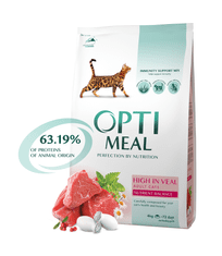 OptiMeal Superpremium pre mačky s teľacim mäsom 4 kg