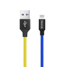 ColorWay Kábel USB Apple Lightning, national, 2.4A 1m, modro-žltý