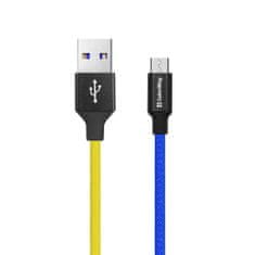 ColorWay Kábel USB MicroUSB, national, 2.4A 1m, modro-žltý