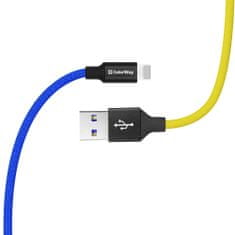 ColorWay Kábel USB Apple Lightning, national, 2.4A 1m, modro-žltý