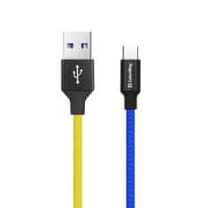 ColorWay Kábel USB Type-C, national, 2.4A 1m, modro-žltý