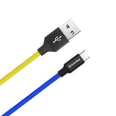 ColorWay Kábel USB Type-C, national, 2.4A 1m, modro-žltý