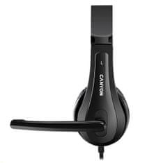 Canyon headset CHSU-1, ľahký, USB pripojenie, čierna