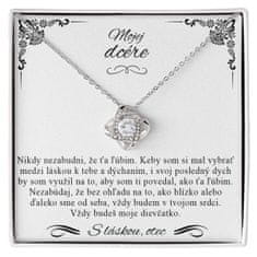 Lovilion Dámsky strieborný náhrdelník so zirkónovými kryštálikmi - Mojej dcére - originálny darček na Valentína pre dcéru | SARAH 