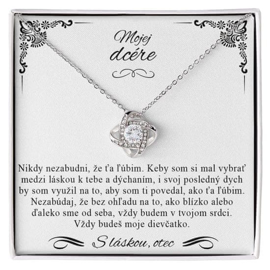 Lovilion Dámsky strieborný náhrdelník so zirkónovými kryštálikmi - Mojej dcére - originálny darček na Valentína pre dcéru | SARAH