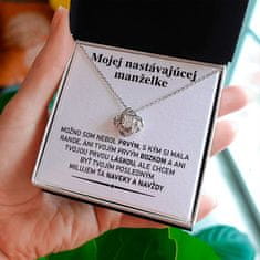 Lovilion Dámsky strieborný náhrdelník so zirkónovými kryštálikmi - Mojej nastávajúcej manželke - darček na Valentína 2024 pre snúbenicu | RIVEN