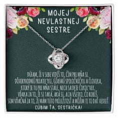 Lovilion Dámsky strieborný náhrdelník so zirkónovými kryštálikmi - Mojej nevlastnej sestre - darček pre sestru na Valentína 2024 | SERAPHINE