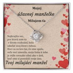 Lovilion Dámsky strieborný náhrdelník so zirkónovými kryštálikmi - Mojej úžasnej manželke - darček na Valentína pre manželku | SYANDRA