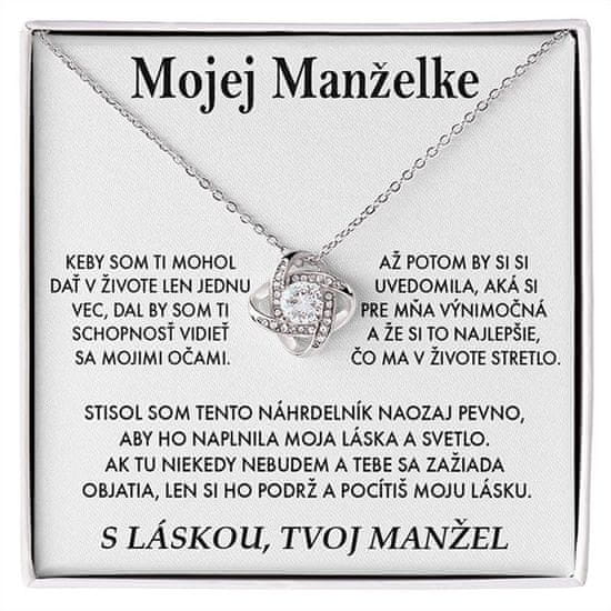 Lovilion Dámsky strieborný náhrdelník so zirkónovými kryštálikmi - Mojej manželke - darček na Valentína pre manželku | STELLA