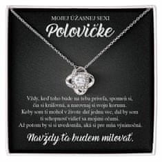 Lovilion Dámsky strieborný náhrdelník so zirkónovými kryštálikmi - Mojej úžasnej sexy polovičke - darček na Valentína pre ženu | LUX 