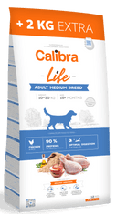 Calibra Dog Life Adult Medium Breed Chicken 12 kg + 2 kg