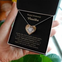 Lovilion Dámsky náhrdelník z bieleho 14k zlata so zirkónovými kryštálikmi - Mojej krásnej vnučke - valentínsky darček pre vnučku | LISSANDRA