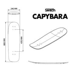 Switch Boards Switch Longboard Set Basic Capybara Abstract pre cruising a surfing 80cm, 3D grafika, 58mm wheels, PU sidewalls, vodeodolný, vrstva proti poškriabaniu