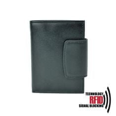 VegaLM Kožená peňaženka vybavená blokáciou RFID / NFC v čiernej farbe