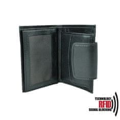 VegaLM Kožená peňaženka vybavená blokáciou RFID / NFC v čiernej farbe