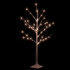 Vidaxl LED strom s dizajnom bielej brezy 48 teplých bielych LED 120cm