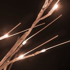 Vidaxl LED strom s dizajnom bielej brezy 128 teplých bielych LED 220cm
