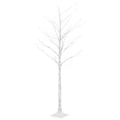 Vidaxl LED strom s dizajnom bielej brezy 128 teplých bielych LED 220cm
