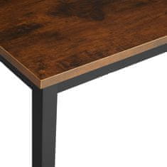tectake Pracovný stôl Flint - Industrial tmavé drevo, 140 cm
