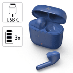 HAMA Bluetooth slúchadlá Freedom Light, kôstky, nabíjacie púzdro, modrá