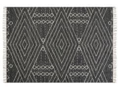 Beliani Bavlnený koberec 140 x 200 cm čierna/biela KHENIFRA