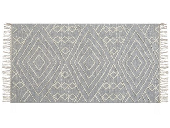 Beliani Bavlnený koberec 80 x 150 cm sivá/biela KHENIFRA