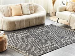 Beliani Bavlnený koberec 140 x 200 cm čierna/biela KHENIFRA