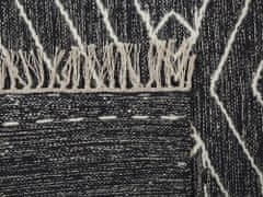 Beliani Bavlnený koberec 160 x 230 cm čierna/biela KHENIFRA
