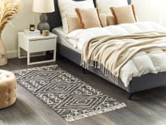 Beliani Bavlnený koberec 80 x 150 cm čierna/biela KHENIFRA