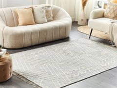 Beliani Bavlnený koberec 160 x 230 cm sivá/biela KHENIFRA