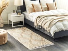 Beliani Bavlnený koberec 80 x 150 cm béžová/biela KACEM