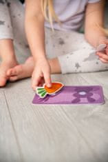 Farfarland Vzdělávací hra se suchým zipem "kdo co jí". Hry pro děti - barevné skládačky deskové hry pro batolata. Rané vzdělávání
