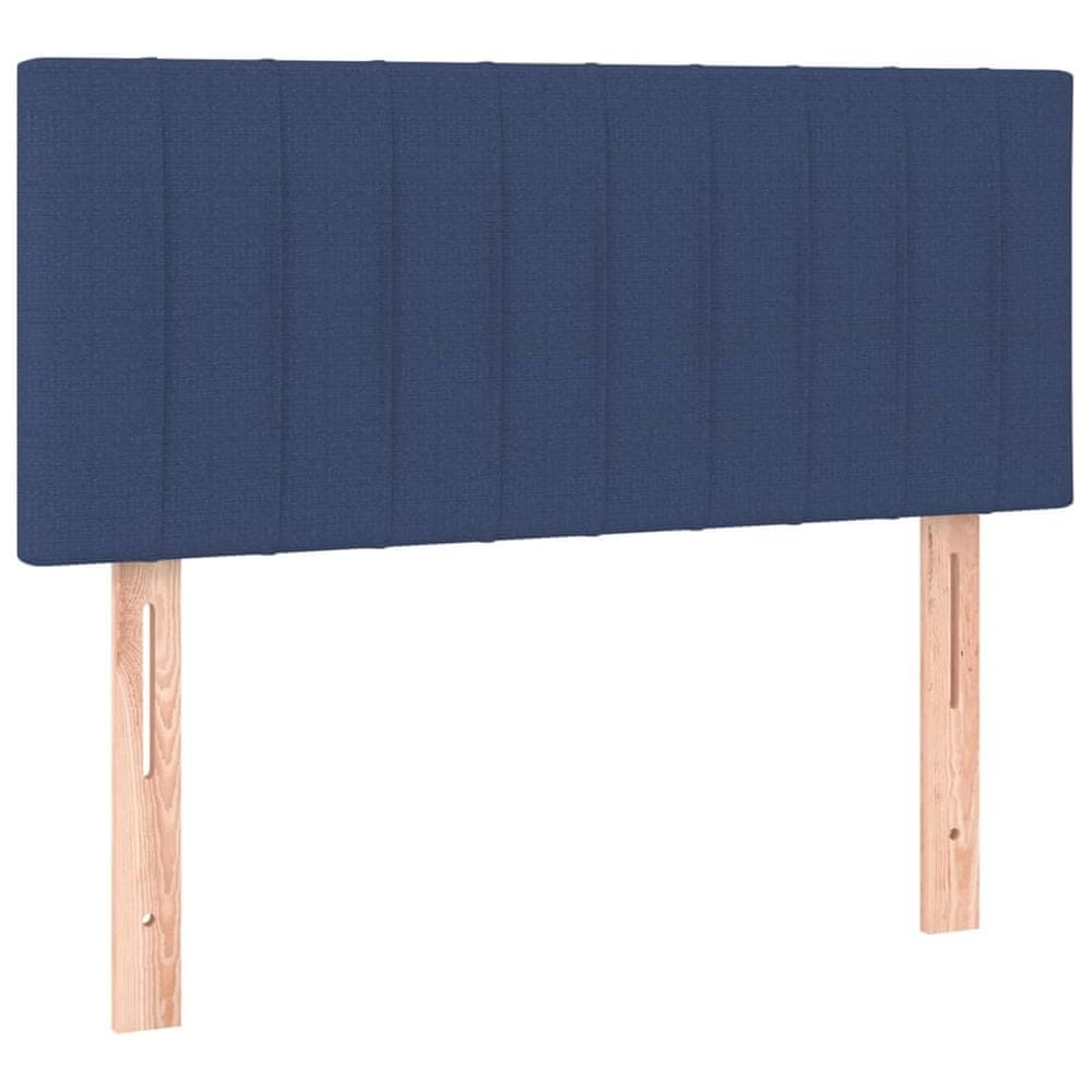 Vidaxl Čelo postele s LED modré 100x5x78/88 cm látka