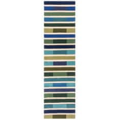 Flair Ručne všívaný kusový koberec Illusion Piano Green/Multi 60x230