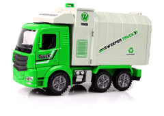 Zelené smetiarske auto Sťahovací kontajner Svietiace kolesá