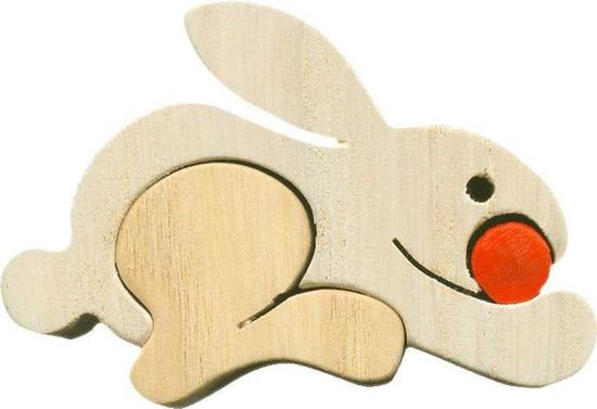 Fauna Drevené mini puzzle králik, FAUNA