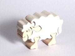 Fauna Drevené mini puzzle ovečky biele, FAUNA