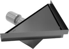 Mexen Flat rohový podlahový žľab 20 x 20, čierna (1710320)